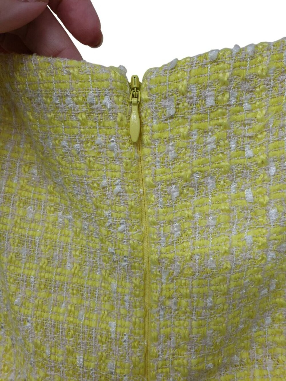 Amanda Uprichard x REVOLVE $250 Fae Yellow Tweed Belted Strapless Mini Dress - Picture 10 of 15